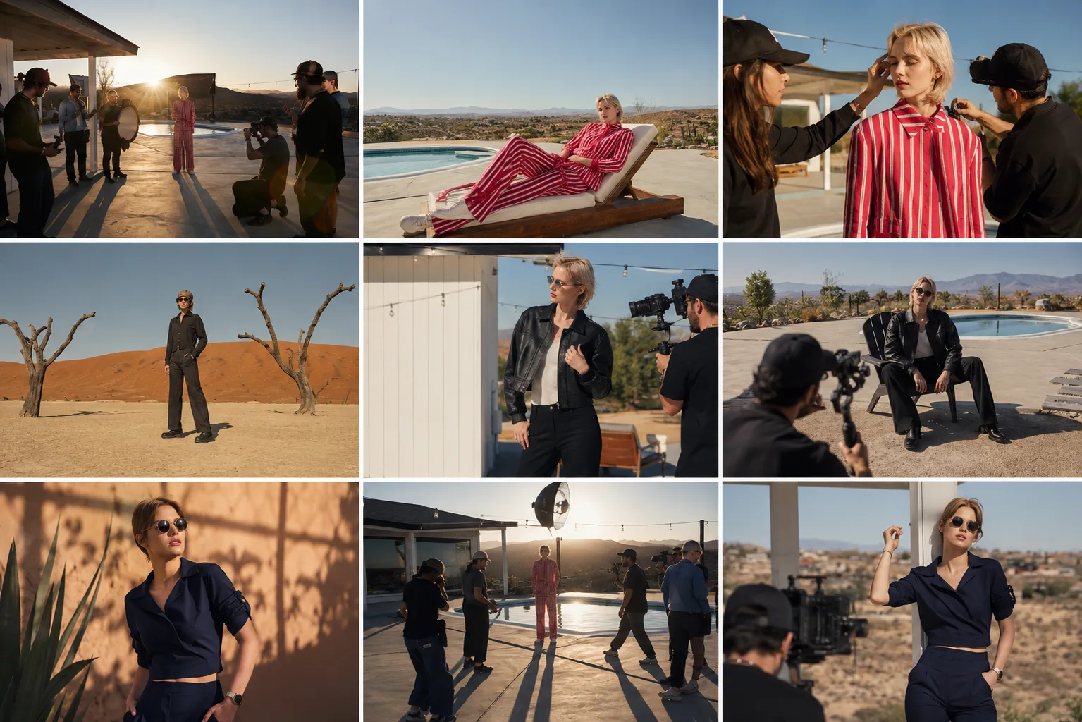 Behind the scenes of an editorial fashion shoot at the estate