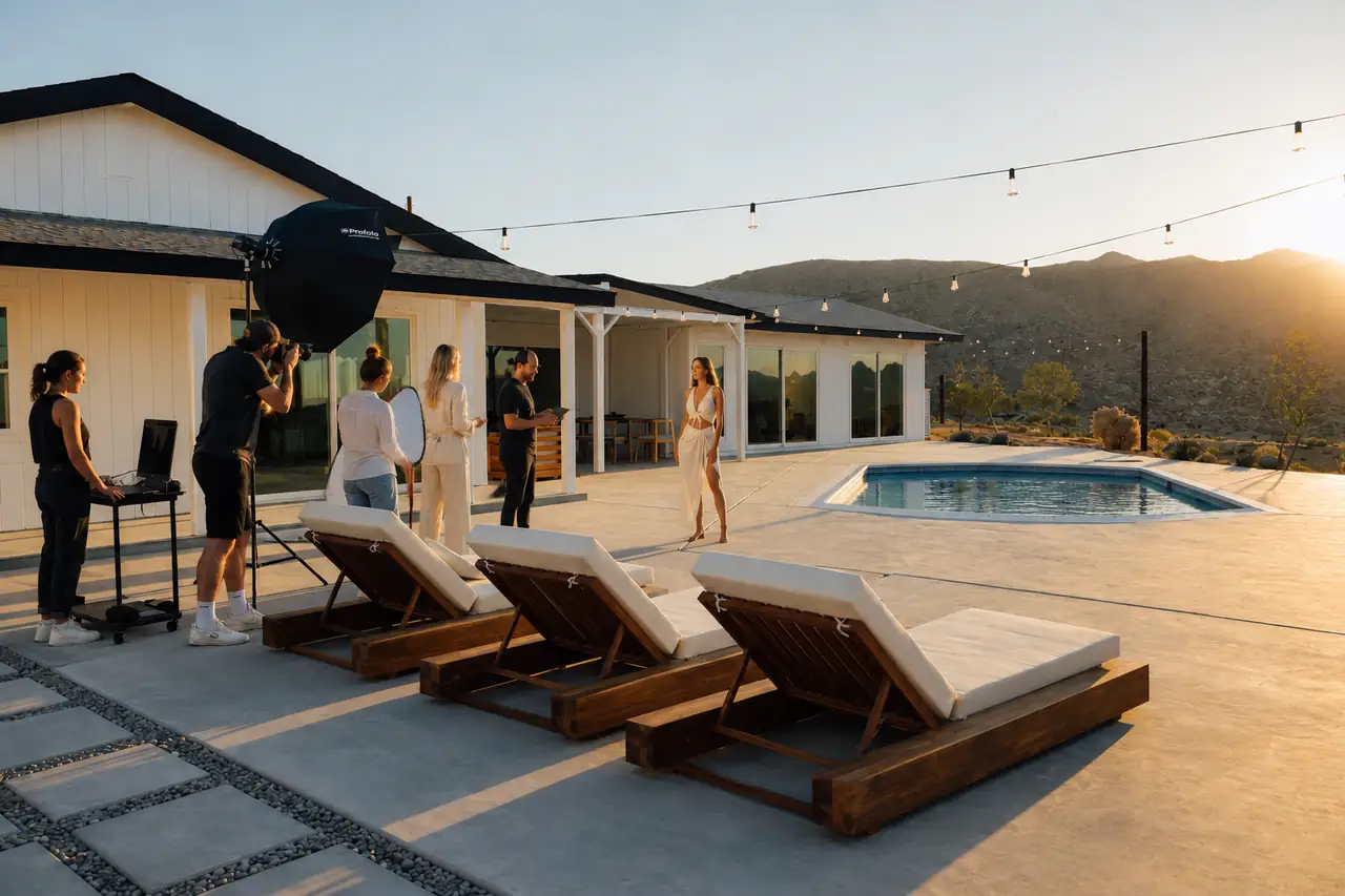 Editorial fashion shoot at the pool